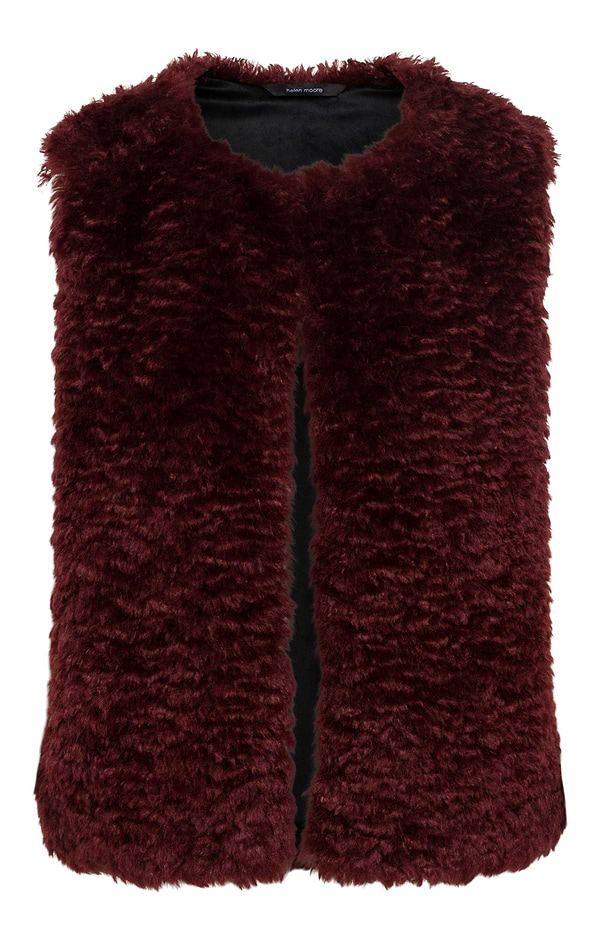 Ladies Helen Moore Faux Sheepskin Gilet