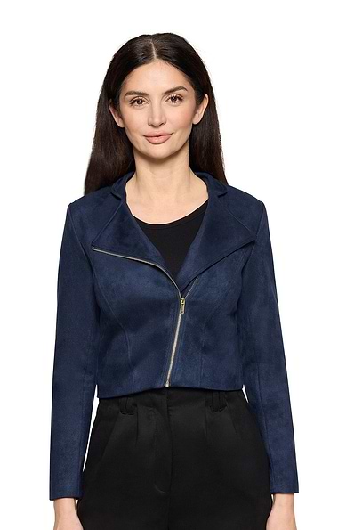 Ladies Betty & Co Faux Suede Biker Jacket