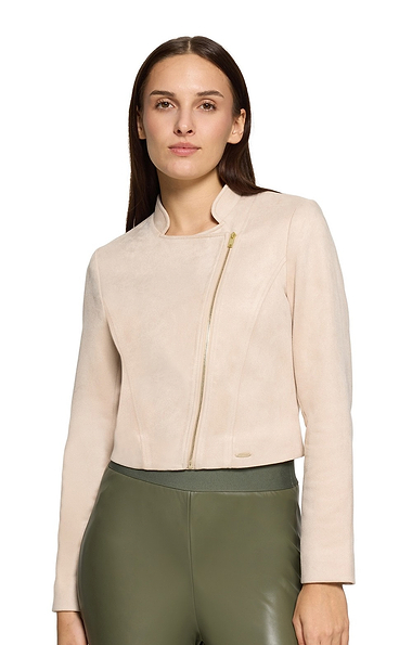 Ladies Betty & Co Faux Suede Biker Jacket