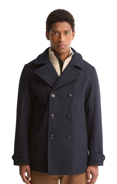 Men's Barbour Polzeath Wool Peacoat