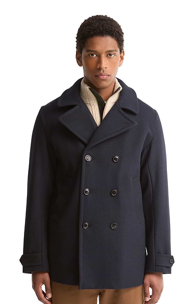 Men's Barbour Polzeath Wool Peacoat