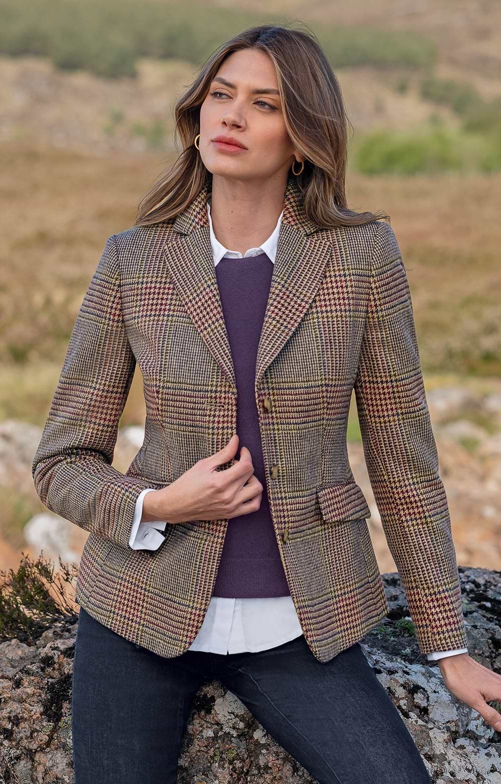 Ladies British Tweed Hacking Jacket, Brown House of Bruar