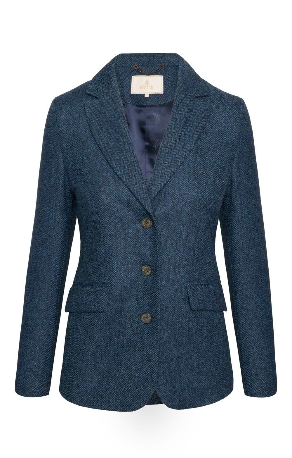 Ladies British Tweed Hacking Jacket, Blue House of Bruar