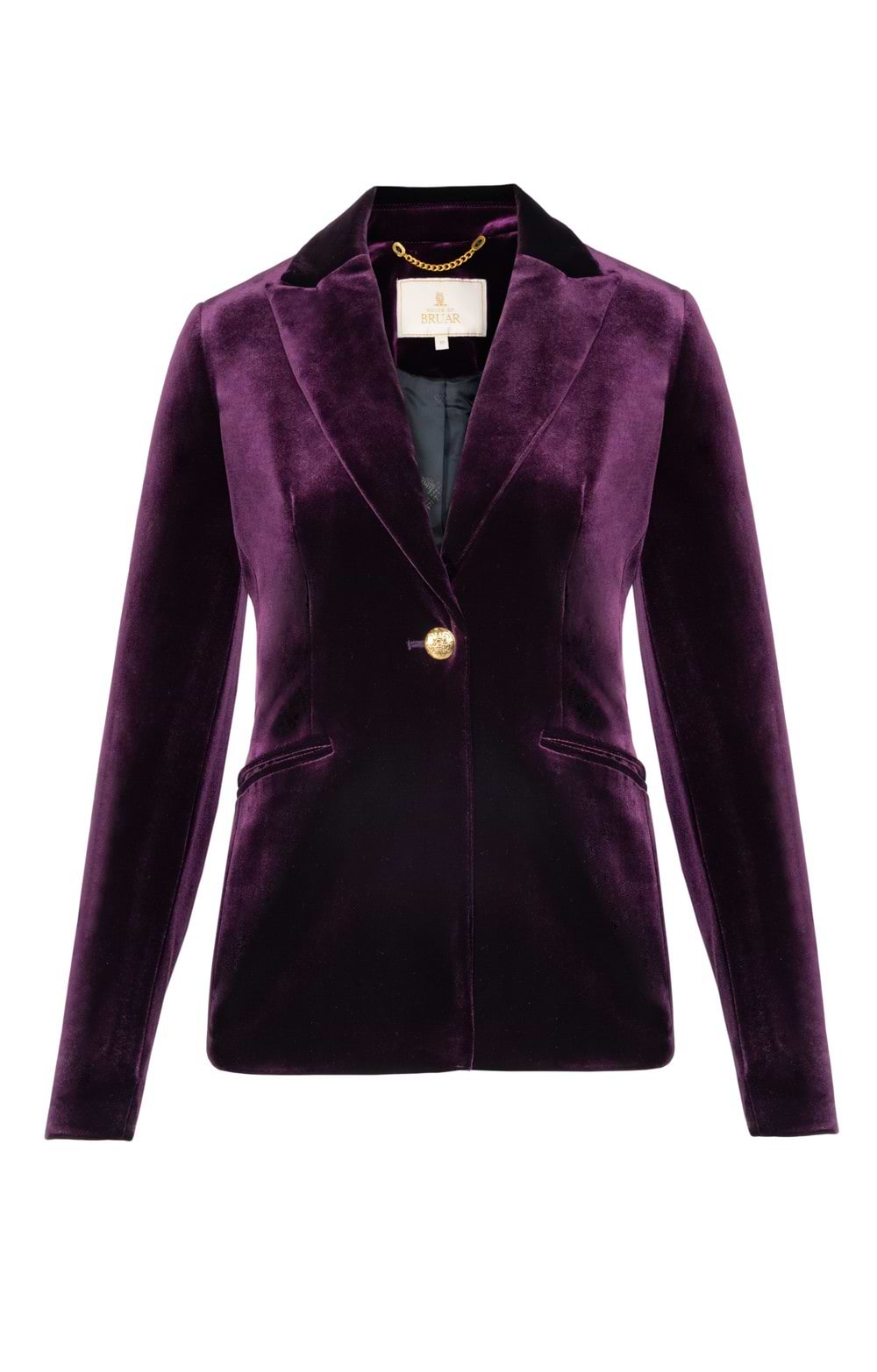 Ladies Velvet Single Breasted Blazer, Purple House of Bruar