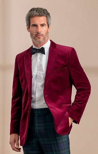 Men's Single Breasted Velvet Jacket