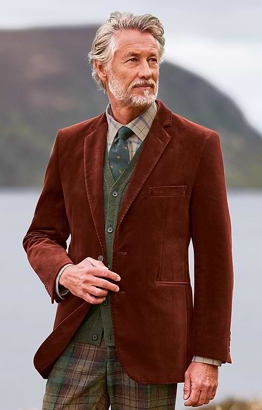 Men's Single Breasted Velvet Jacket