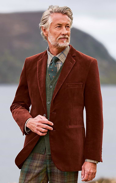 Men's Single Breasted Velvet Jacket