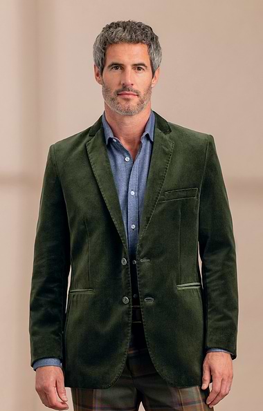 Men's Single Breasted Velvet Jacket