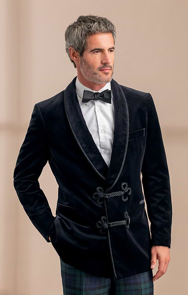 Men's Double Breasted Velvet Jacket