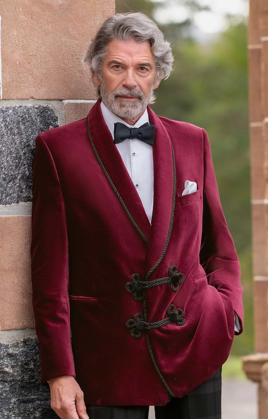 Men's Double Breasted Velvet Jacket
