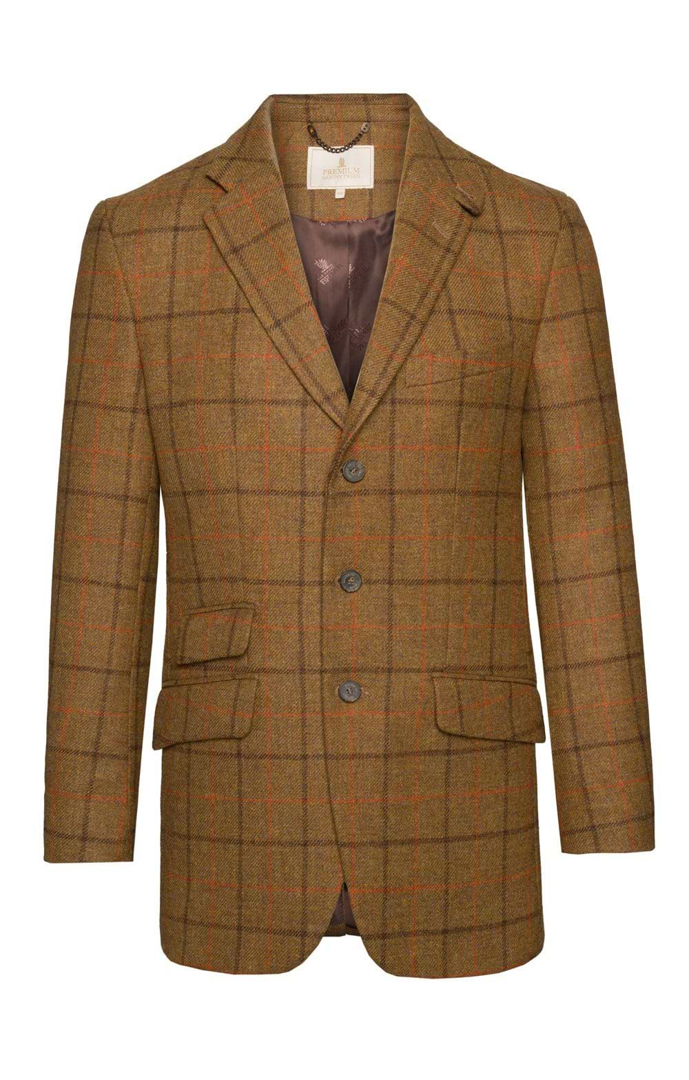 Men's Saxony Tweed Hacking Jacket, Brown - House of Bruar