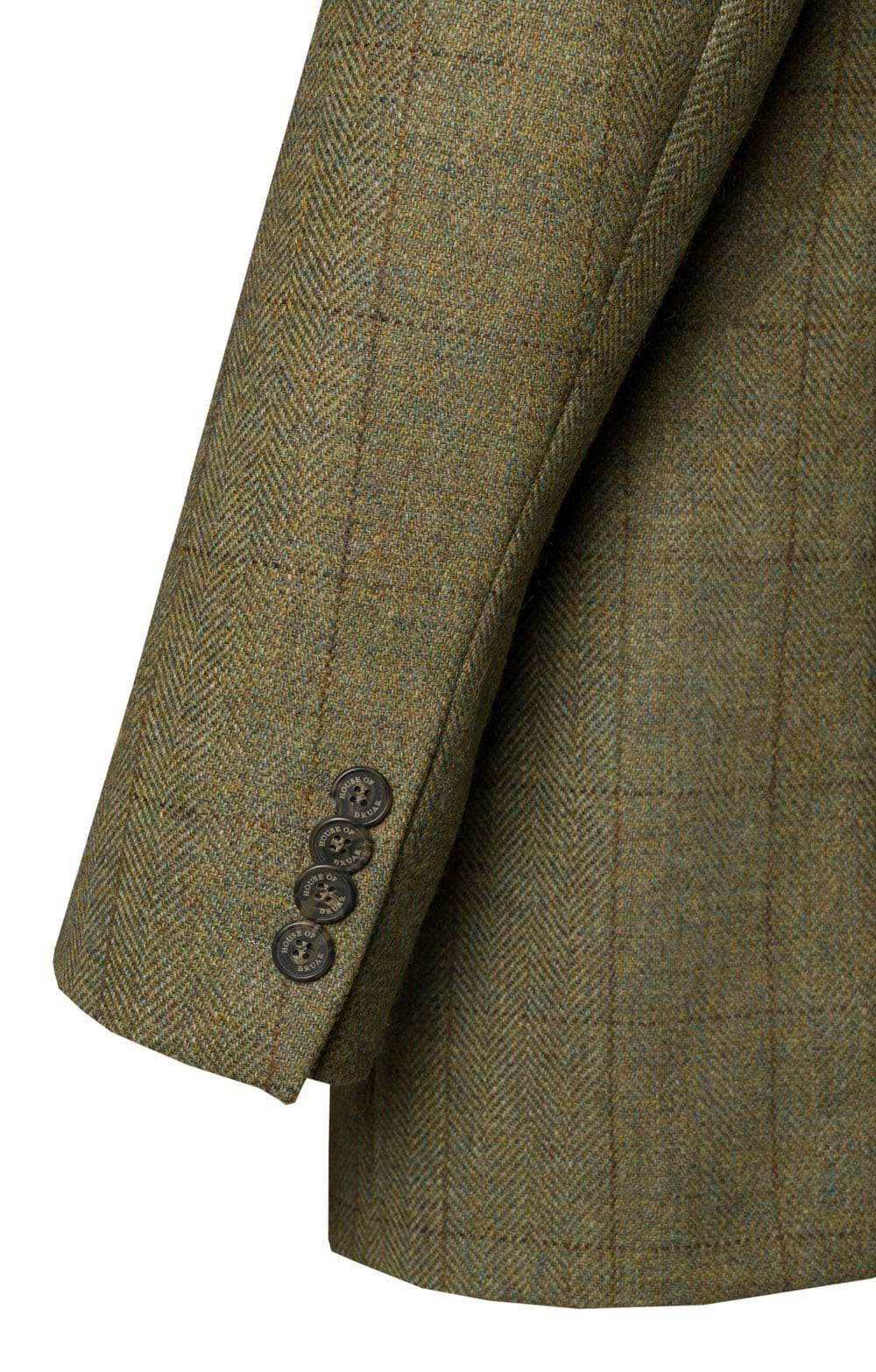 Veste En Tweed Gurteen Homme 42R – Vert Mixte – 3 Boutons Avec Ceinture – Occasion