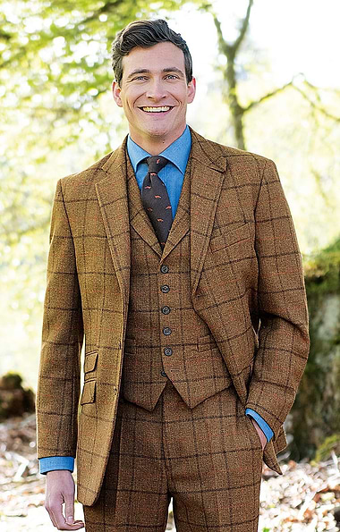Men's Saxony Tweed Single Breasted Waistcoat