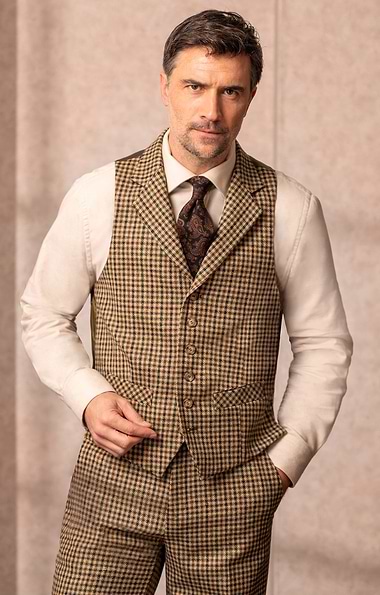 Men's Saxony Tweed Single Breasted Waistcoat