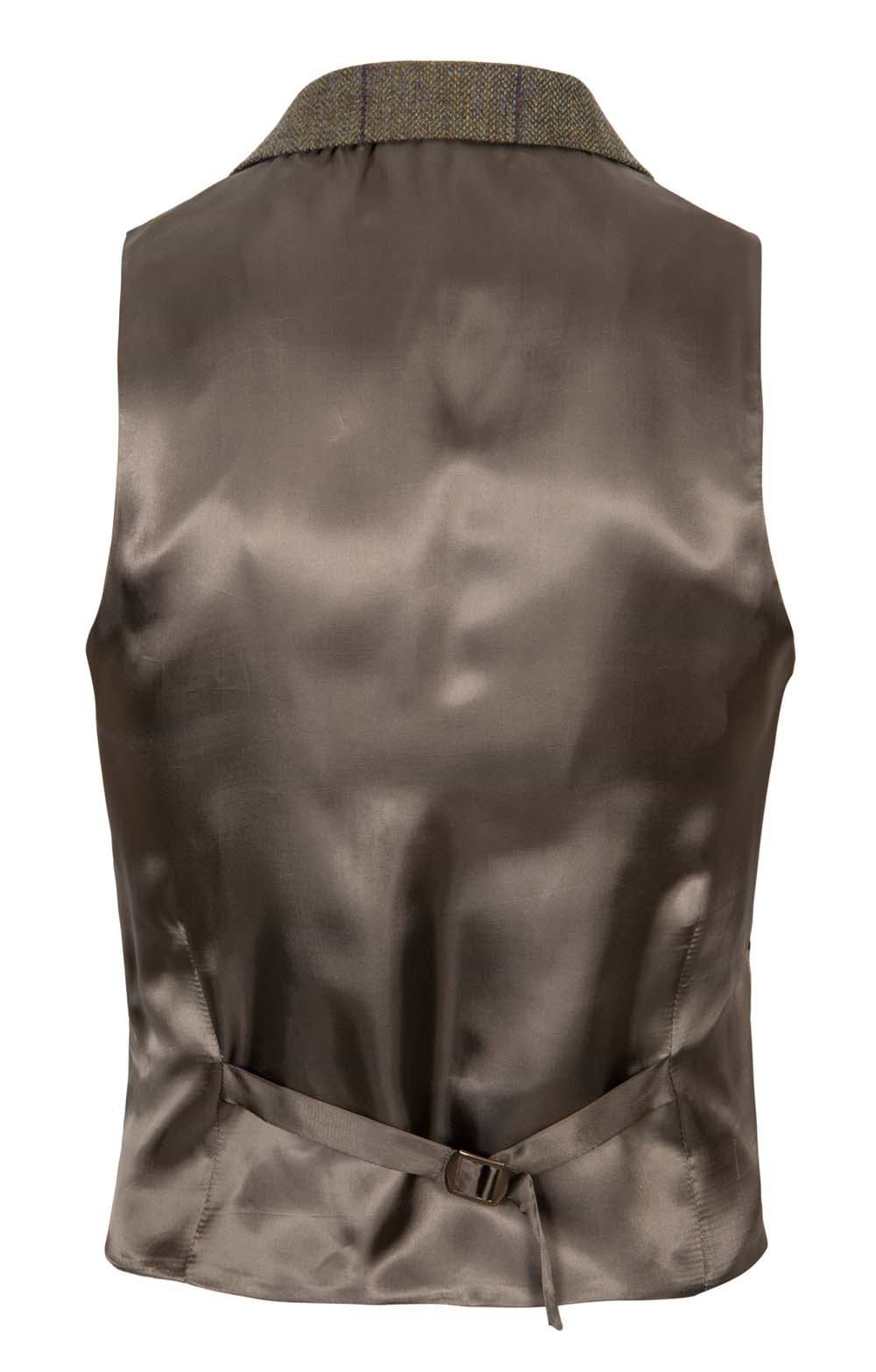 Men's Saxony Tweed Single Breasted Waistcoat, Green - House of Bruar