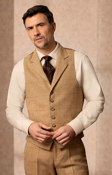 Men's Saxony Tweed Single Breasted Waistcoat