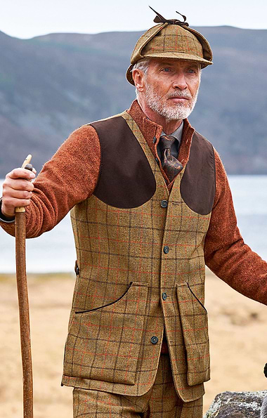 Men's British Saxony Tweed Shooting Waistcoat