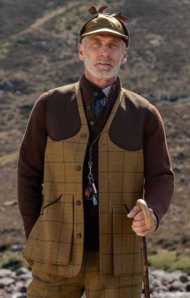Men's British Saxony Tweed Shooting Waistcoat