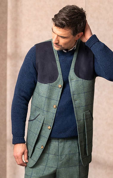 Men's British Saxony Tweed Shooting Waistcoat