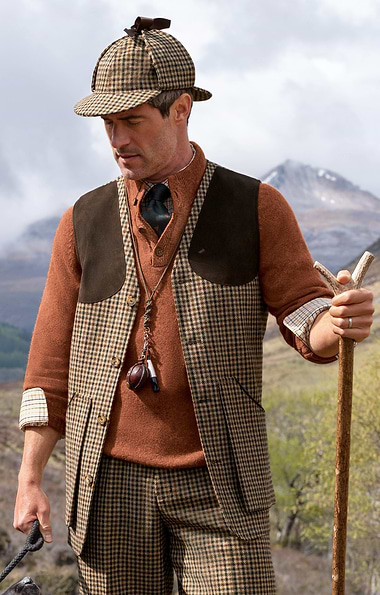 Men's British Saxony Tweed Shooting Waistcoat