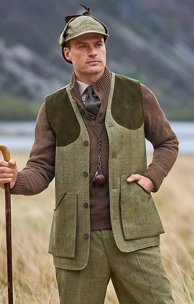 Men's British Saxony Tweed Shooting Waistcoat