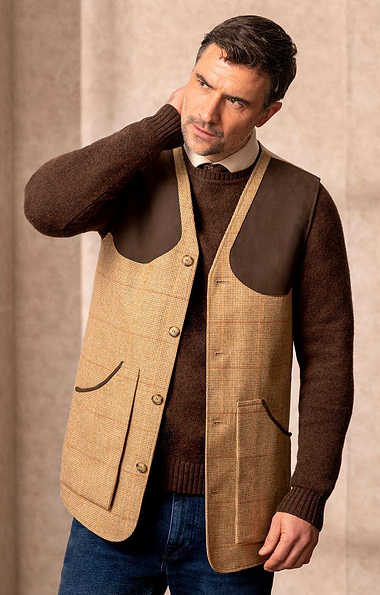 Men's British Saxony Tweed Shooting Waistcoat