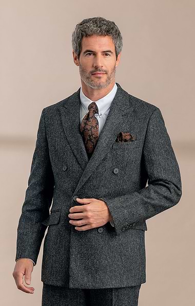 Men's Tweed Double Breasted Jacket