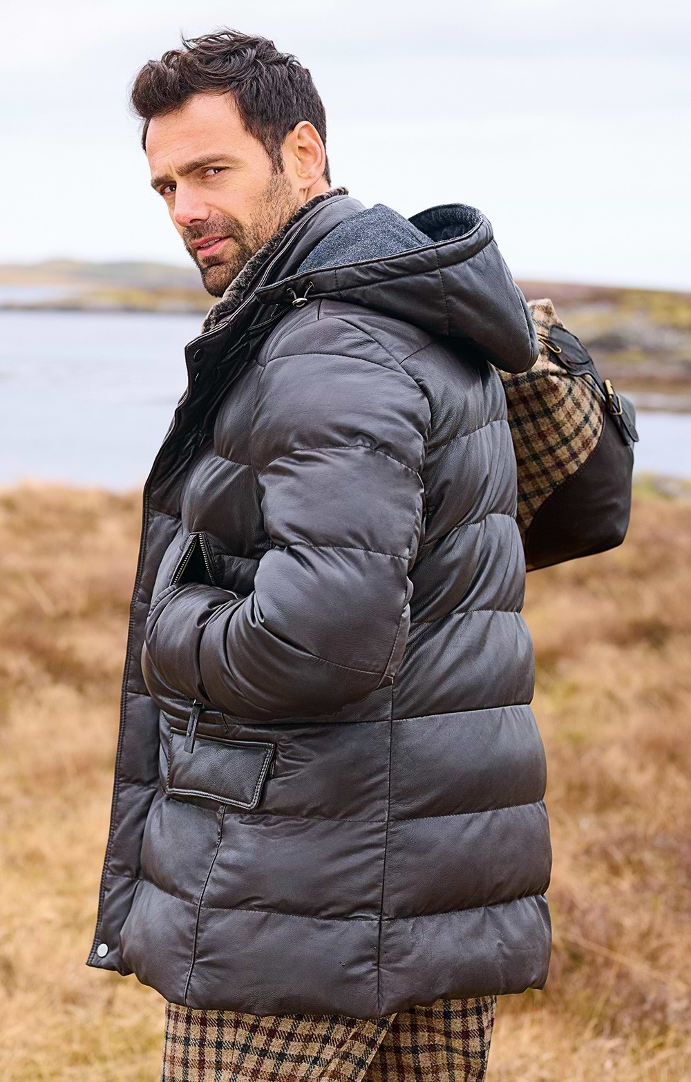 Mens Lamb Leather and Sheepskin Quilted Parka - House of Bruar Mens Lamb Leather and Sheepskin Quilted Parka - House of Bruar