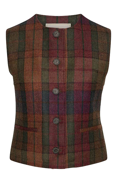 Ladies British Tweed Crew Neck Gilet