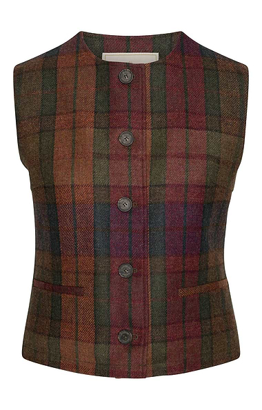 Ladies British Tweed Crew Neck Gilet