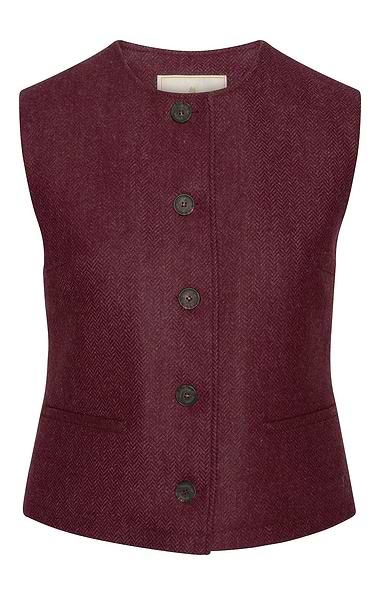 Ladies British Tweed Crew Neck Gilet