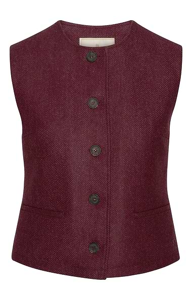 Ladies British Tweed Crew Neck Gilet