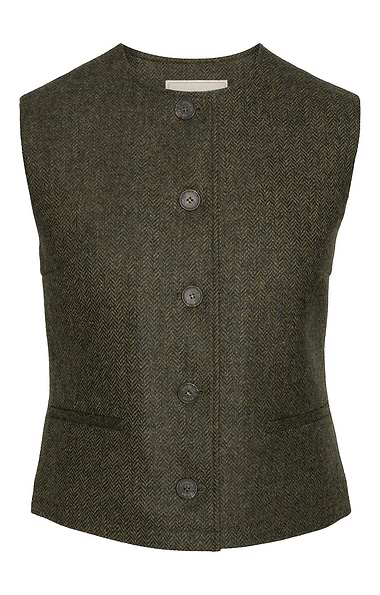 Ladies British Tweed Crew Neck Gilet