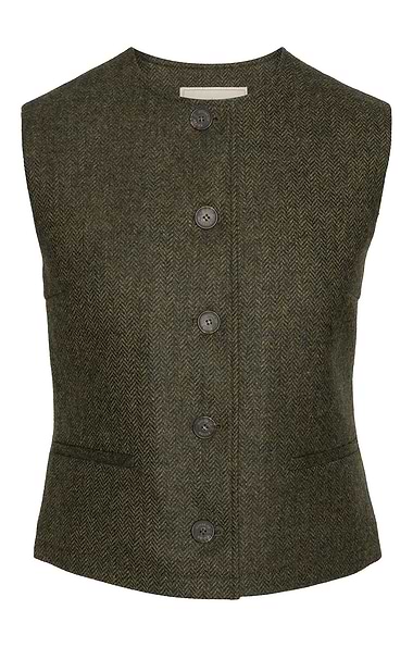 Ladies British Tweed Crew Neck Gilet