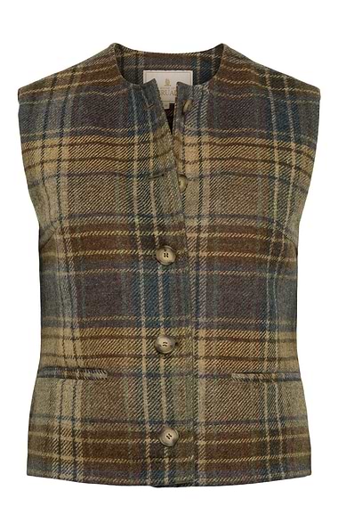 Ladies British Tweed Crew Neck Gilet