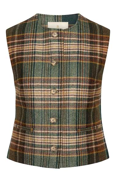Ladies British Tweed Crew Neck Gilet