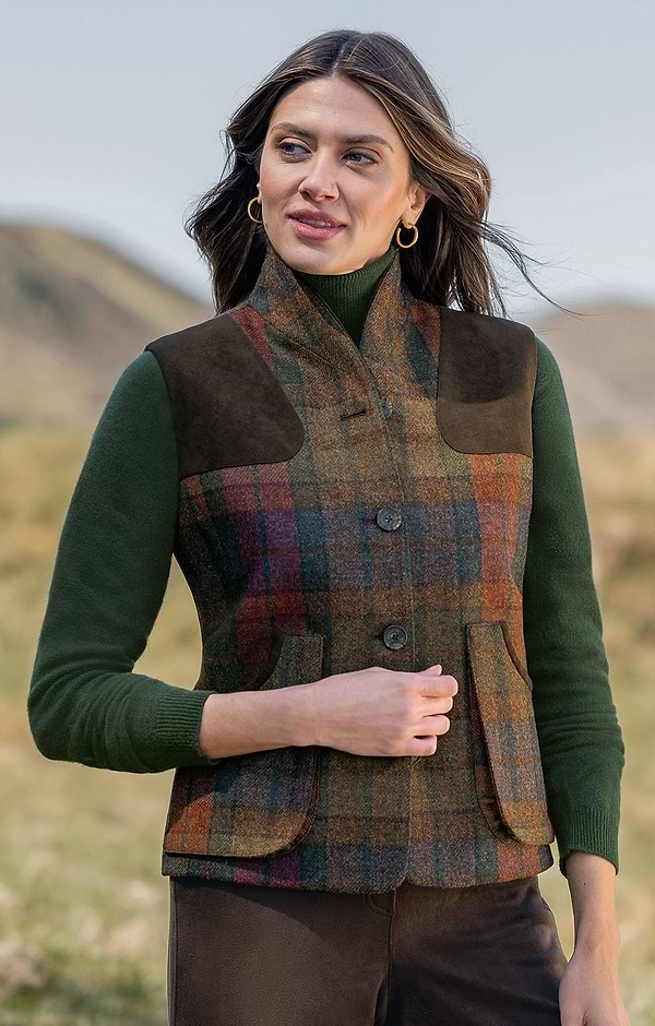 Ladies British Tweed Sporting Waistcoat