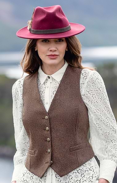 Ladies Tweed Dress Waistcoat