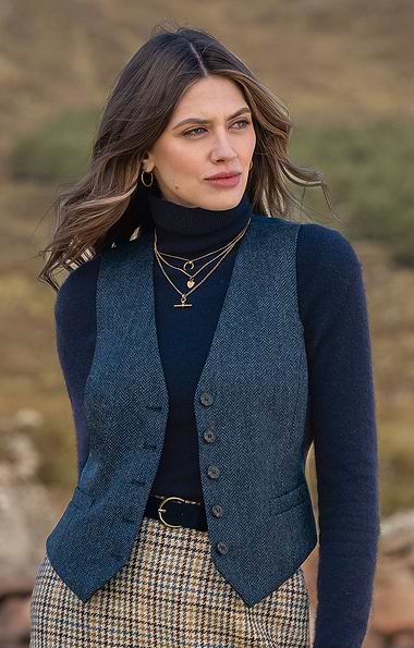 Ladies Tweed Dress Waistcoat