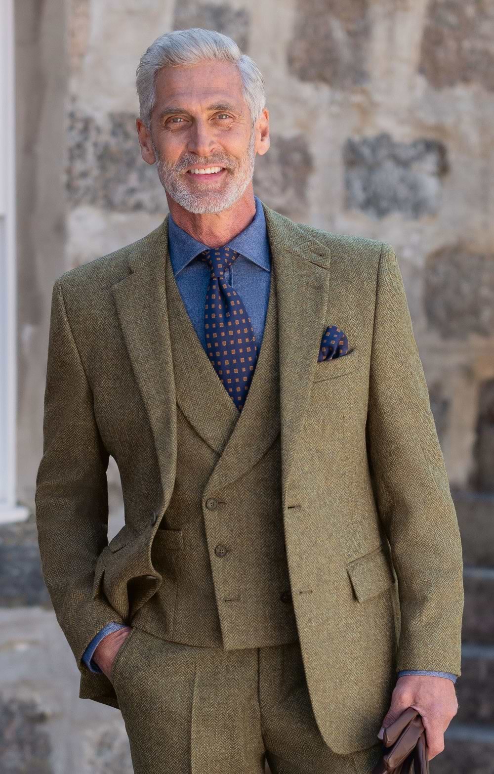 Men's Shetland Tweed Hacking Jacket, Green House of Bruar