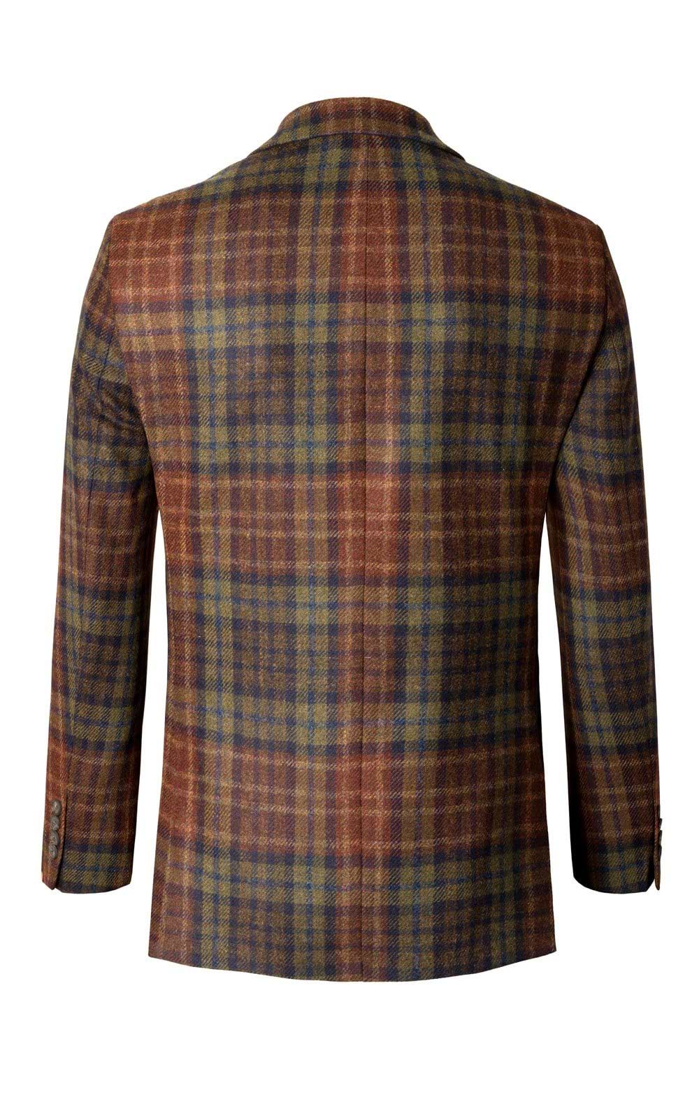 Mens Shetland Tweed Hacking Jacket, Brown, Multi - House of
