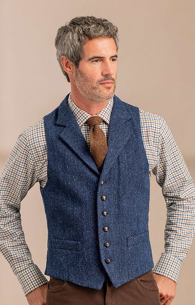 Men's Single Breasted Harris Tweed® Waistcoat