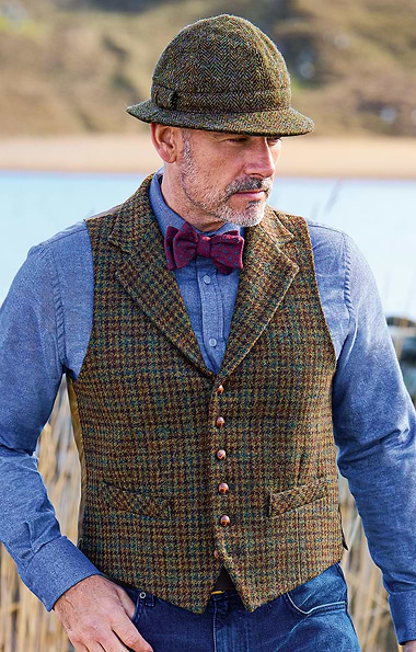 Men's Single Breasted Harris Tweed® Waistcoat
