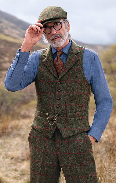 Men's Single Breasted Harris Tweed® Waistcoat