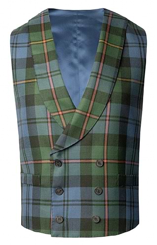 Men's Double Breasted Tartan Waistcoat