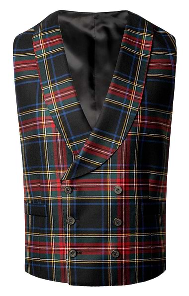Men's Double Breasted Tartan Waistcoat