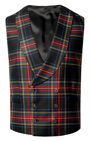 Men's Double Breasted Tartan Waistcoat