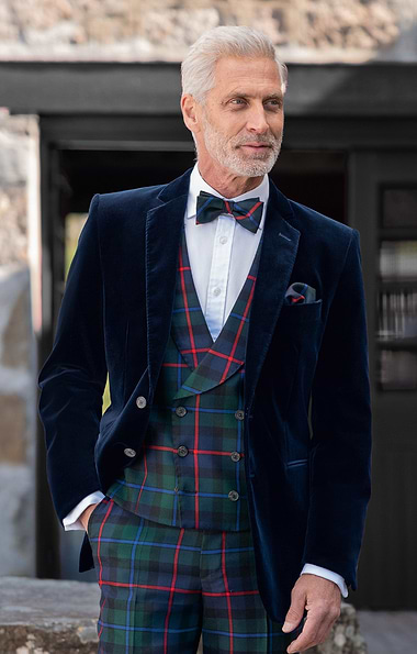 Men's Double Breasted Tartan Waistcoat
