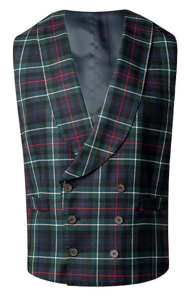 Men's Double Breasted Tartan Waistcoat
