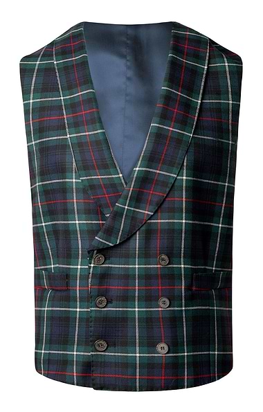 Men's Double Breasted Tartan Waistcoat